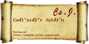 Császár Jolán névjegykártya