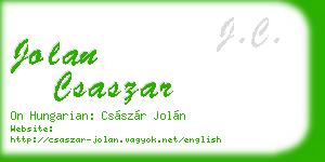 jolan csaszar business card